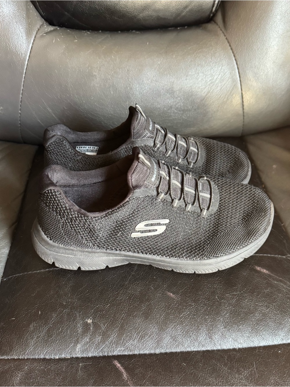 Skechers Black Slip-On Knit Sneakers